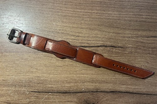 18mm brown leather - , handmade