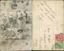 Mrs Margaret Morgan & Family Gb 1921 Broadstairs Cancel Beach Holiday