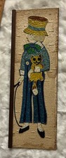 Mid-Century Woman With Cat.  Gravel Art. Rare. 24x8.5 Inches. Beautiful.