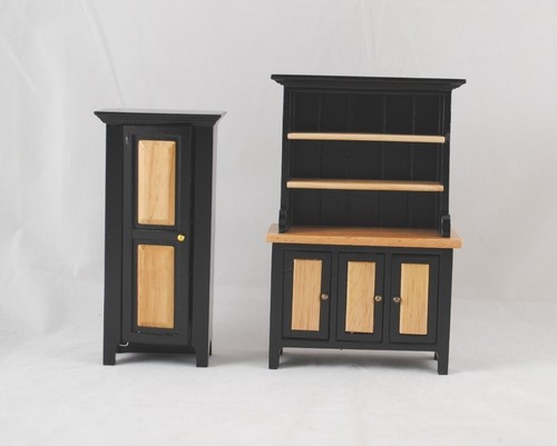 Black oak kitchen - &, hutch