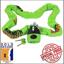 Mammoth Motorcycle Security Square Chain & Shackle Lock 12mm 1.8M (LOCM003) SALE