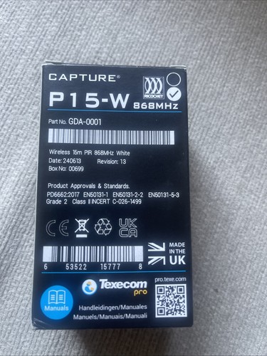 Texecom p15 ricochet capture - texecom,