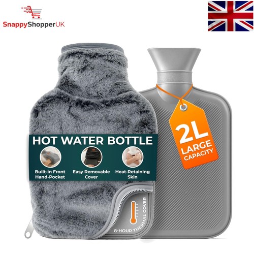 Grey hot water bottle - bottle, with