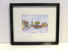 KEN LOCHHEAD Framed print of The Square, East Linton, Scotland  26.5cm x 22.5cm