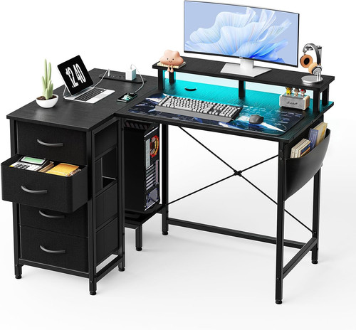 120cm shaped desk with - desk, led
