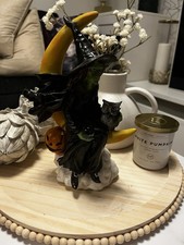 Witch on Moon With Owl Crystal Ball Pumpkin TK Maxx Homesense RARE New