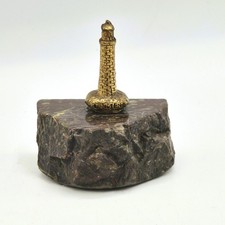 Paperweight Longships Lighthouse Lands End Cornwall Brass and Serpentine Rock