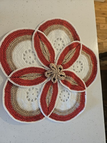Vintage large pastel crochet
