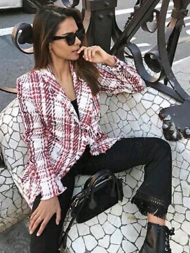 Zara tartan red - red, tweed