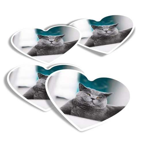 Heart stickers grey - -,