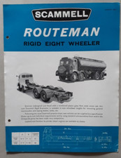 Scammell Routeman Brochure / Leaflet c.1955 - Rigid Eight Wheeler