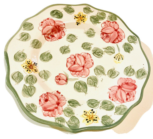 Floral salad plate 80s - floral,