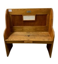 Antique Penny Game Oak Bench