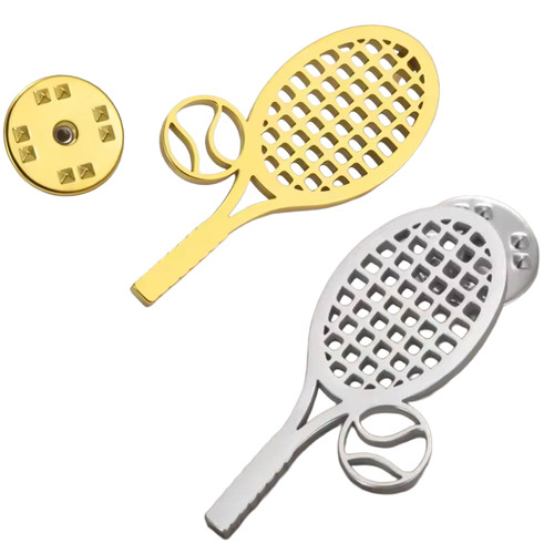 Tennis racket pin - racket, badge