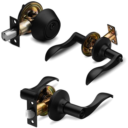 Reversible black door handle - door, &