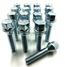 16 X EXTENDED ALLOY WHEEL BOLTS PEUGEOT M12 X 1.25 45MM 17MM HEX NUTS LUGS [47]