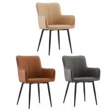 Set of 2 Dining Chairs PU Leather Kitchen Chair for Dining Room Multicolor