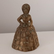 Vintage Brass Bell Crinoline Lady  9.5 cm