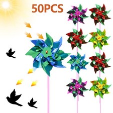 50Pcs Plastic Windmill Pinwheel Wind Spinner Kids Toy Lawn Garden Party Decor