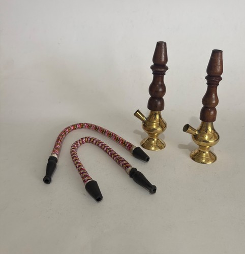 Vintage mini brass hookah - vintage,