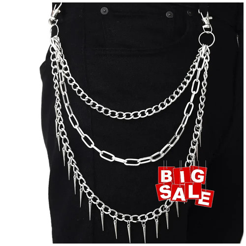Punk pants chains belt - chains,