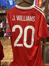 Wales match un worn / issued signed Football shirt Jonny Williams v Georgia