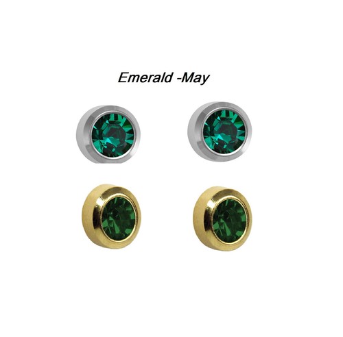 Stainless birthstone stud - stainless,
