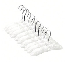 10pcs 43cm White Coat Clothes Hangers Padded Satin Luxury Soft Wedding Bride