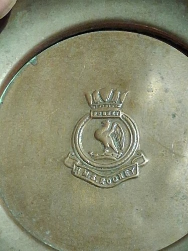 Hms rodney small copper dish - rodney,