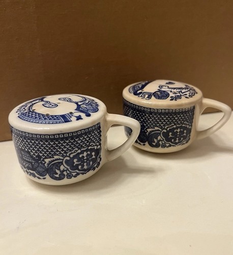 Royal blue willow salt - salt, &