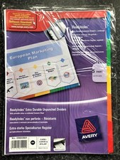 Avery 05603501 A4 Ready Index Extra Durable Unpunched Dividers Pack of 5 NEW .