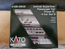 KATO USA 106 3505 N Gauge Amtrak Superliner Passenger Coach Phase IV 4 Car Set