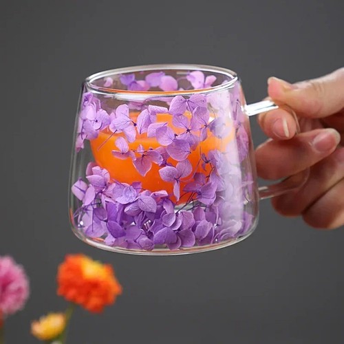 Double walled glass cup dried - cup,