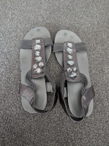Lotus used silver sandals - silver, size