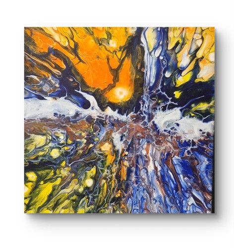 Abstract sea sunset painting - abstract,