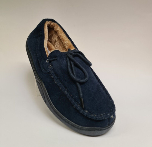 Mens moccasin slipper - moccasin, navy