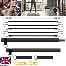 10pcs Pilates Bar with Resistance Band Adjustable Exercise Stick Home Gym