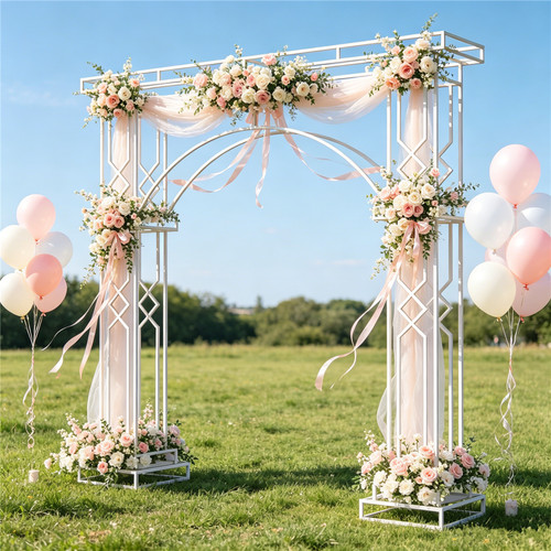 White wedding arch - white,