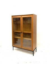 Vintage Retro Mid Century Danish 1960s Teak Modernist Bookcase Wall Cabinet