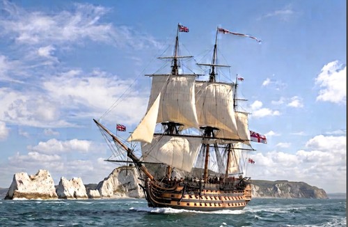 Victory sailing past the - victory,