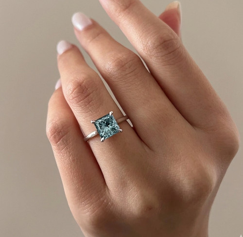 Blue diamond rings princess - diamond,