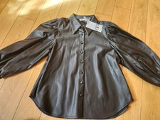 Zara Womens Faux Leather Puff