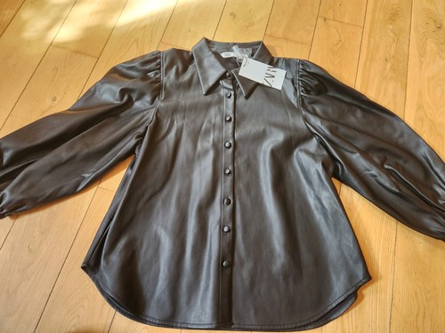 Zara womens faux leather puff - faux,