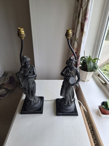 Pair vintage spelter - pair,