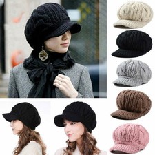 Womens Winter Wool Knit Visor