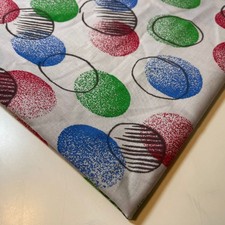 Silver Retro Circle 100% Cotton Fabric Dress Craft Costume Material 44" By Meter