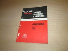 1971 JAGUAR DAIMLER E-TYPE S2, S3 V12 XJ6 S1 2.8 4.2 DS420 LUCAS PARTS CATALOGUE