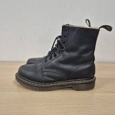 Dr Martens 1460 Serena Fur Black Leather Chunky Bex Warm Cosy Boots Size Uk 6.5