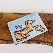 Original Art Lounging Dog