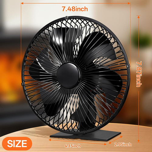Log burner fan - with, guard